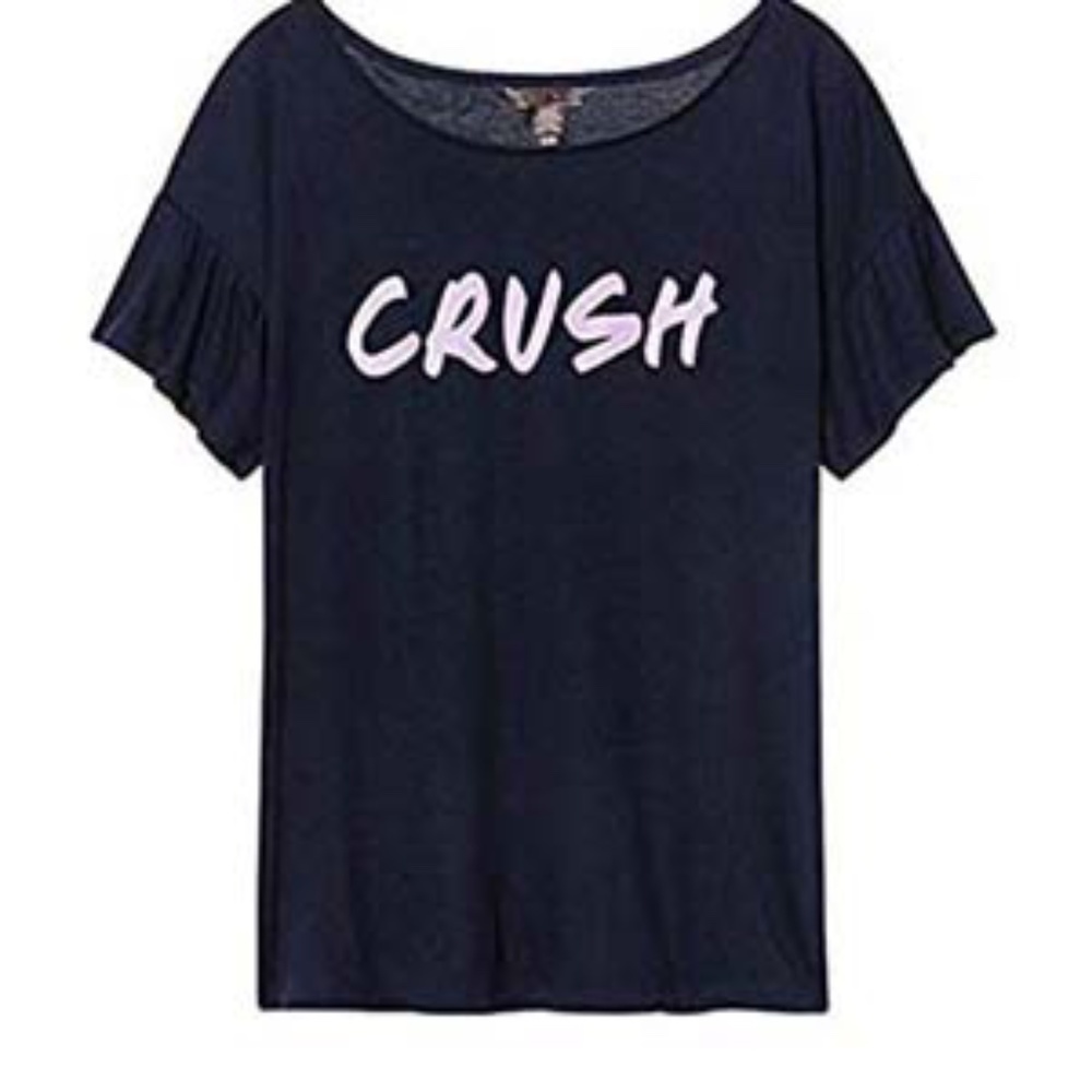 Short Sleeve T-Shirt Crush Navy Blue Glitter
